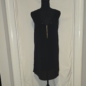 Janet Chung Black Zip-Front Mini Dress